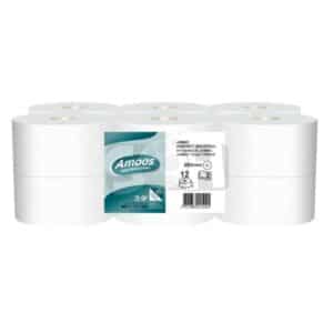 Papel Higiénico Jumbo Amoos 2F 12 Rolos 180MT